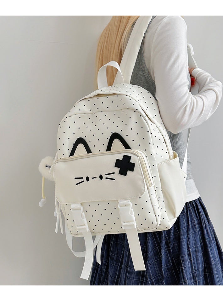 Girls' Lightweight Cat Ear School Backpack for Primary Students, Casual Daypack - Image 5