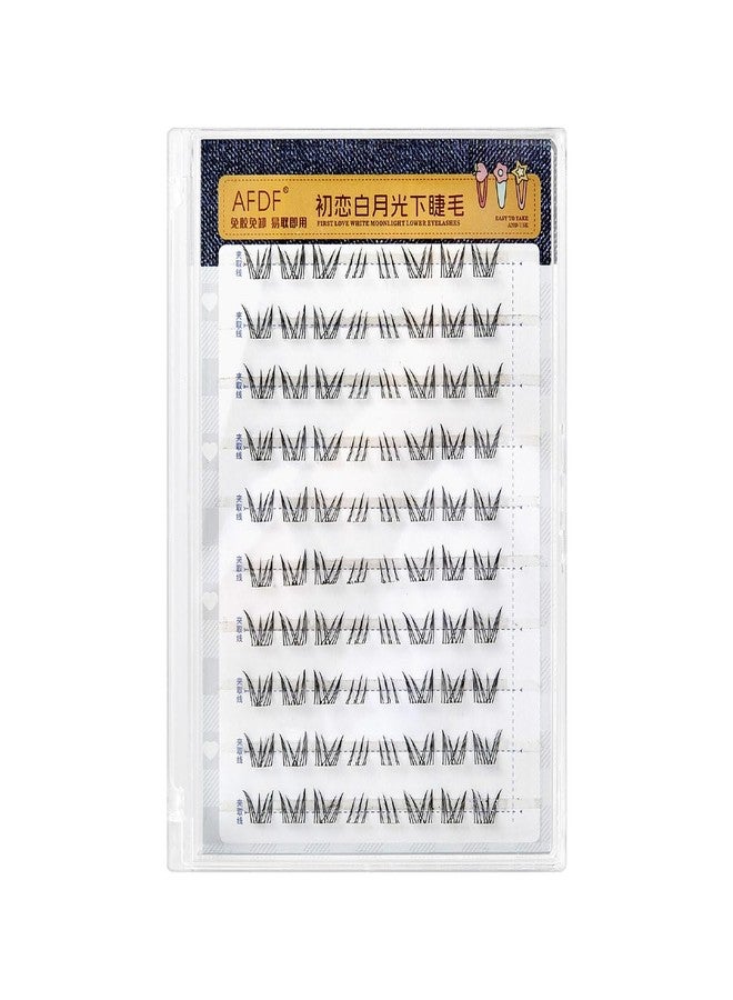 LASGOOS Self Adhesive Bottom Eyelashes Press On Lower Eyelash LASGOOS Natural 6mm Lash Individual Pre-Glued Cute DIY Eyelash Extensions No Glue No Remover Needed Lashes Beginner Friendly 80 Clusters - Image 1