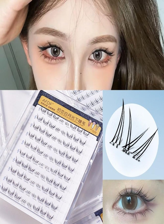 LASGOOS Self Adhesive Bottom Eyelashes Press On Lower Eyelash LASGOOS Natural 6mm Lash Individual Pre-Glued Cute DIY Eyelash Extensions No Glue No Remover Needed Lashes Beginner Friendly 80 Clusters - Image 4