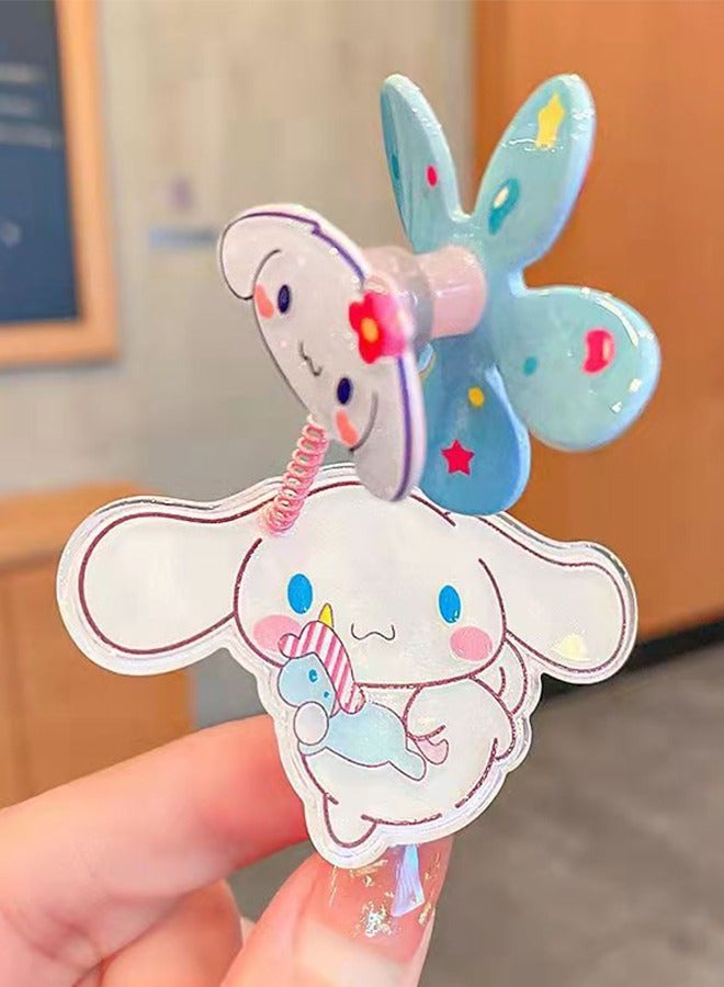 NIBEMINENT دبوس شعر طاحونة هوائية دوارة مشبك بيل البط كرتوني لفتيات كيرومي وسينامورول - Image 1