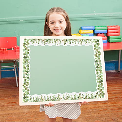 Fancy Land Eucalyptus Die-Cut Border Trim 36ft Per Roll Two Sided Printed Leaves Border Farmhouse Classroom Decor Back to School Eucalyptus Classroom Decoration - Image 4