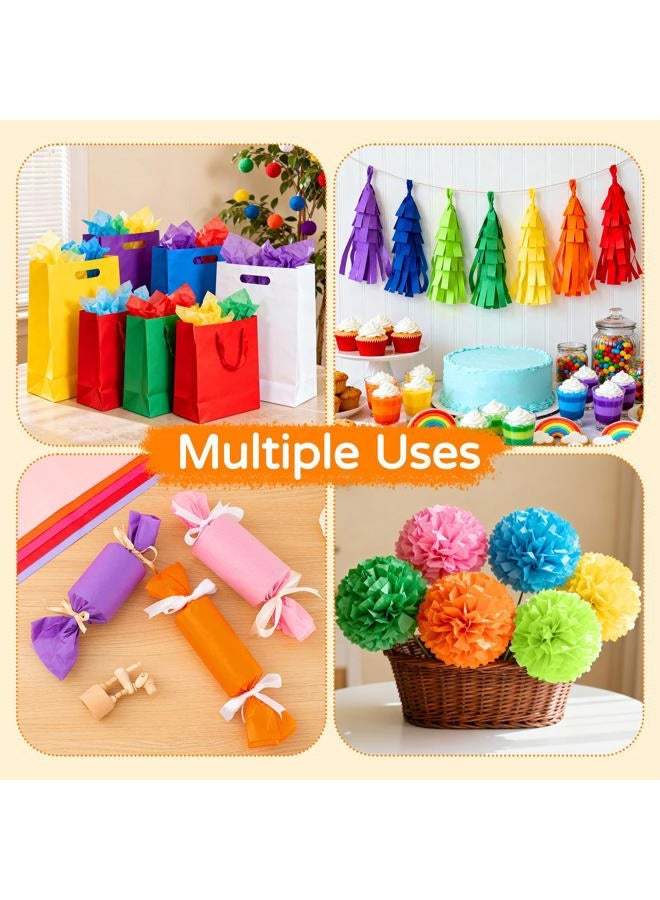 Simetufy 360 Sheets 36 Multicolor Tissue Paper for Gift Bags, 11.5" x 8" Small Gift Wrapping Decorative, Art Rainbow Tissue Paper Bulk for Crafts Floral Birthday Party Festival Flower Pom Pom - Image 4