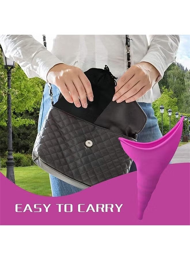 JS Female Urination Device, Portable Urinal for Women, Female Reusable Urinal Funnel, Female Pee Funnel for Travel, Hiking, Camping, Outdoor Activities (Pink) - Image 5