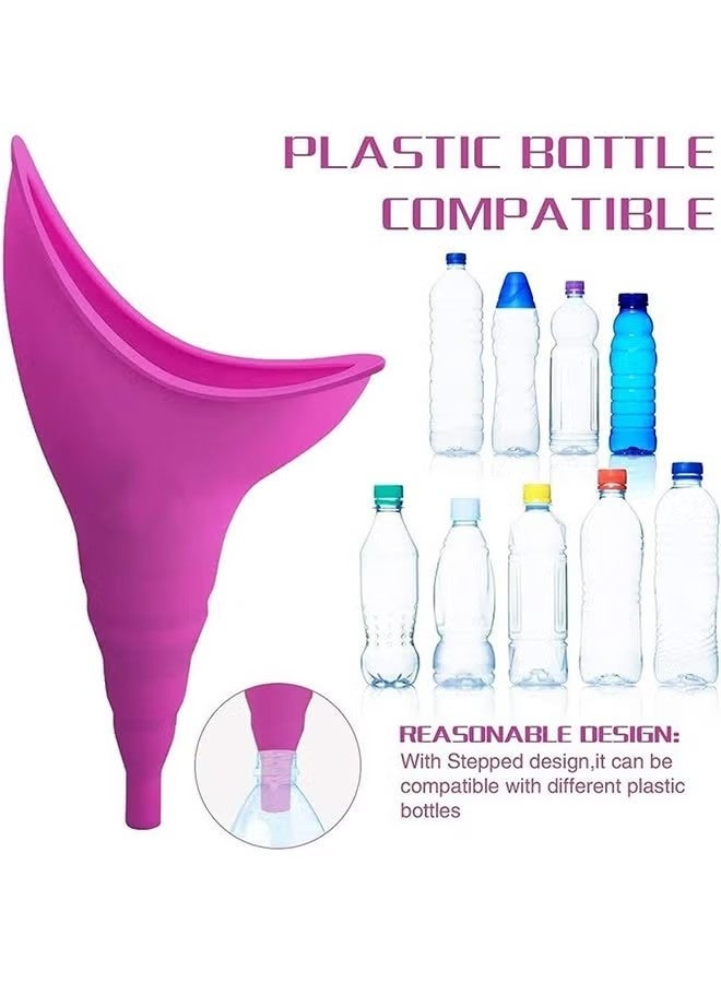 JS Female Urination Device, Portable Urinal for Women, Female Reusable Urinal Funnel, Female Pee Funnel for Travel, Hiking, Camping, Outdoor Activities (Pink) - Image 2