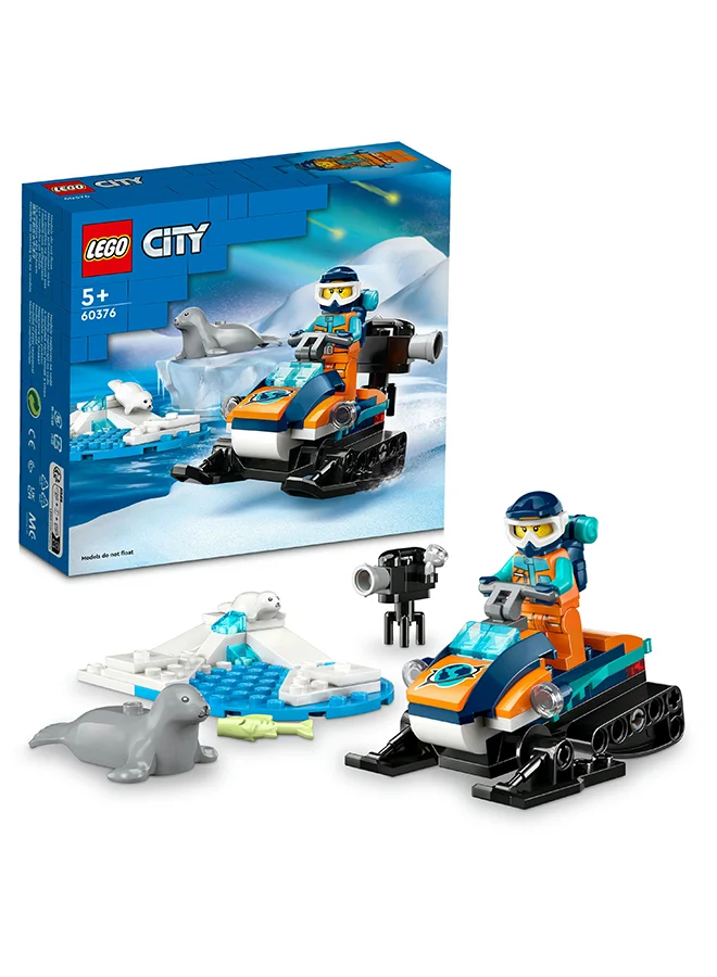 ليغو City Arctic Explorer Snowmobile 60376 Building Toy Set; Fun Gift Idea for Ages 5+; Snow Vehicle Playset with a Minifigure and 2 Seal Figures for Imaginative Role Play (70 Pieces)