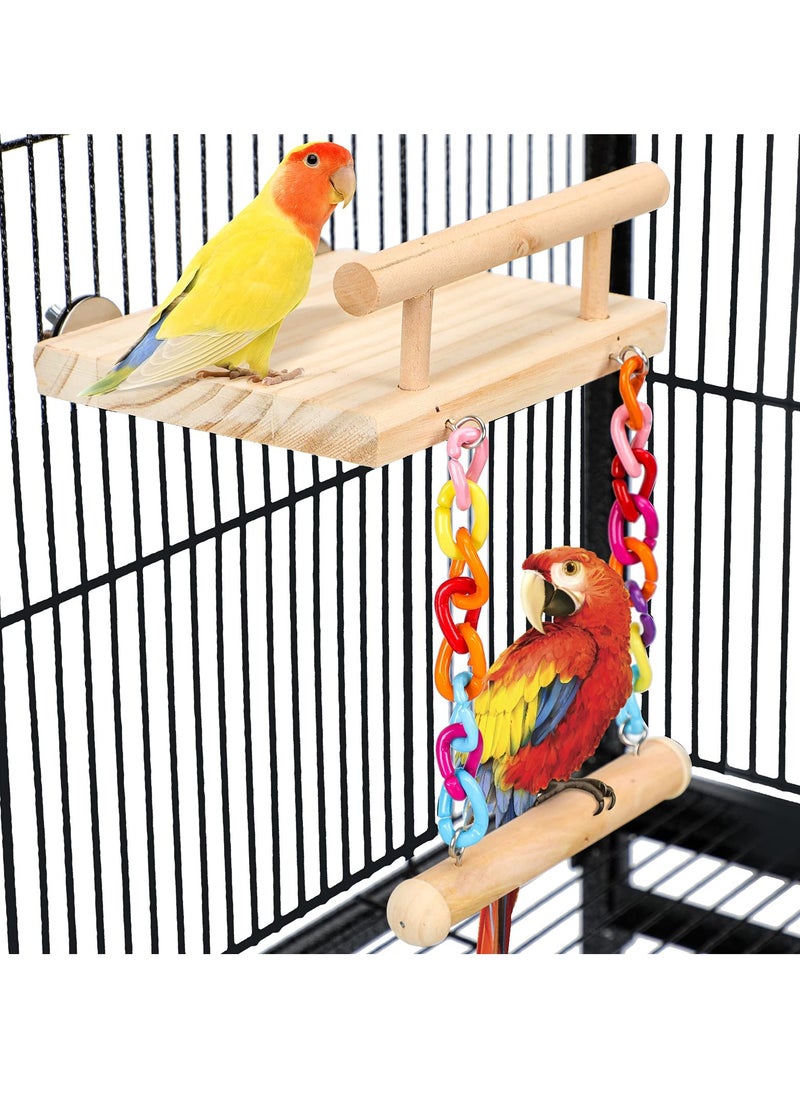 Bird Perches Cage, Toys Parrot Wooden Platform Play Gyms Exercise Stands with Acrylic Wood Swing Ferris Wheel Chewing, for Baby Lovebird Cockatiel Conure Finch Canaries Chinchilla Hamster - pzsku/Z1E6B66F2B831361E8B4DZ/45/_/1712851861/917d8d53-4105-49cb-bc41-d901d8079539