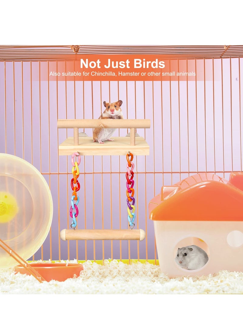 Bird Perches Cage, Toys Parrot Wooden Platform Play Gyms Exercise Stands with Acrylic Wood Swing Ferris Wheel Chewing, for Baby Lovebird Cockatiel Conure Finch Canaries Chinchilla Hamster - pzsku/Z1E6B66F2B831361E8B4DZ/45/_/1712851862/4ce35a39-90b7-4252-8afd-cc0d0709cb32