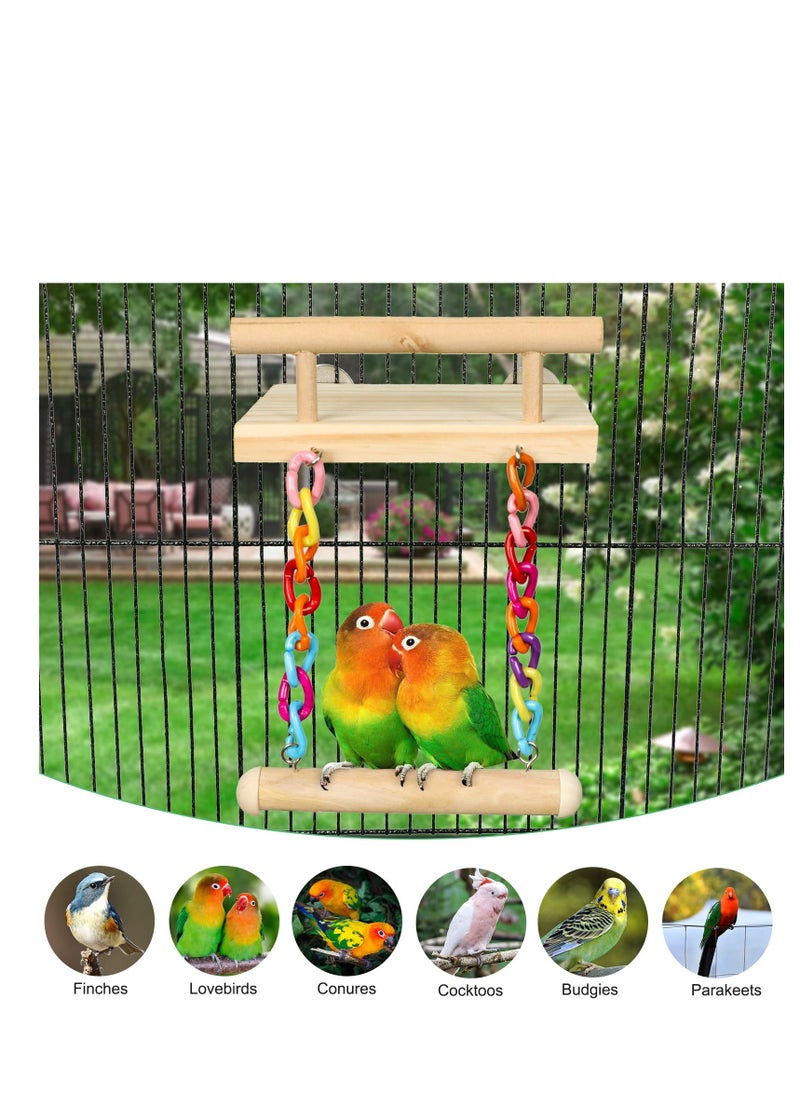 Bird Perches Cage, Toys Parrot Wooden Platform Play Gyms Exercise Stands with Acrylic Wood Swing Ferris Wheel Chewing, for Baby Lovebird Cockatiel Conure Finch Canaries Chinchilla Hamster - pzsku/Z1E6B66F2B831361E8B4DZ/45/_/1712851863/b4cdfd9a-e134-4633-8c83-50780b6763ac