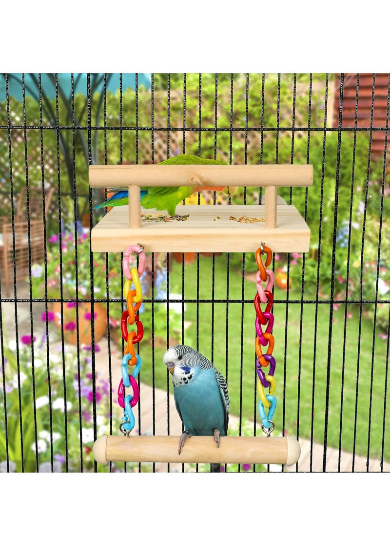 Bird Perches Cage, Toys Parrot Wooden Platform Play Gyms Exercise Stands with Acrylic Wood Swing Ferris Wheel Chewing, for Baby Lovebird Cockatiel Conure Finch Canaries Chinchilla Hamster - pzsku/Z1E6B66F2B831361E8B4DZ/45/_/1712851864/1151b1c3-b44f-447c-af9c-d98691bde32f