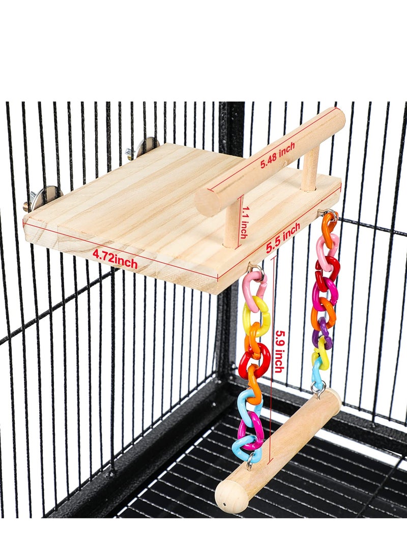 Bird Perches Cage, Toys Parrot Wooden Platform Play Gyms Exercise Stands with Acrylic Wood Swing Ferris Wheel Chewing, for Baby Lovebird Cockatiel Conure Finch Canaries Chinchilla Hamster - pzsku/Z1E6B66F2B831361E8B4DZ/45/_/1712851864/4f4e0d02-d40e-4746-97fe-56c38fe2b09d