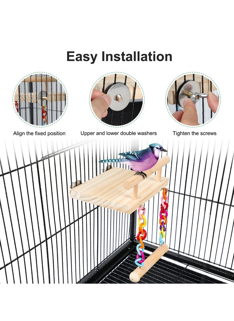 Bird Perches Cage, Toys Parrot Wooden Platform Play Gyms Exercise Stands with Acrylic Wood Swing Ferris Wheel Chewing, for Baby Lovebird Cockatiel Conure Finch Canaries Chinchilla Hamster - pzsku/Z1E6B66F2B831361E8B4DZ/45/_/1712851867/2f3fe20f-cedc-4631-ab62-028a5717a70f