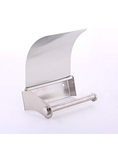 Shoppingekart Toilet Paper Holder with Cover Lid Stainless Steel Wall Mounted Tissue Roll Paper Dispenser Holder Washroom Bathroom Toilet Paper Roll Holder Stand 002 Tissue Roll Holder Steel Silver 1 Pcs  - Image 1