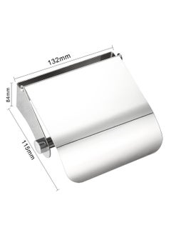 Shoppingekart Toilet Paper Holder with Cover Lid Stainless Steel Wall Mounted Tissue Roll Paper Dispenser Holder Washroom Bathroom Toilet Paper Roll Holder Stand 002 Tissue Roll Holder Steel Silver 1 Pcs  - Image 2