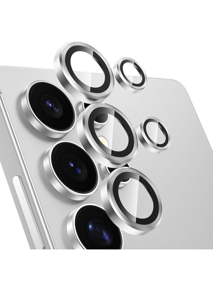 Denx Camera Lens Protector for Samsung Galaxy S25 Ultra 6.9inches, Single Ring Cover 9H Hardness Tempered Glass, Easy Installation Tray, HD Clear (Silver) - Image 1