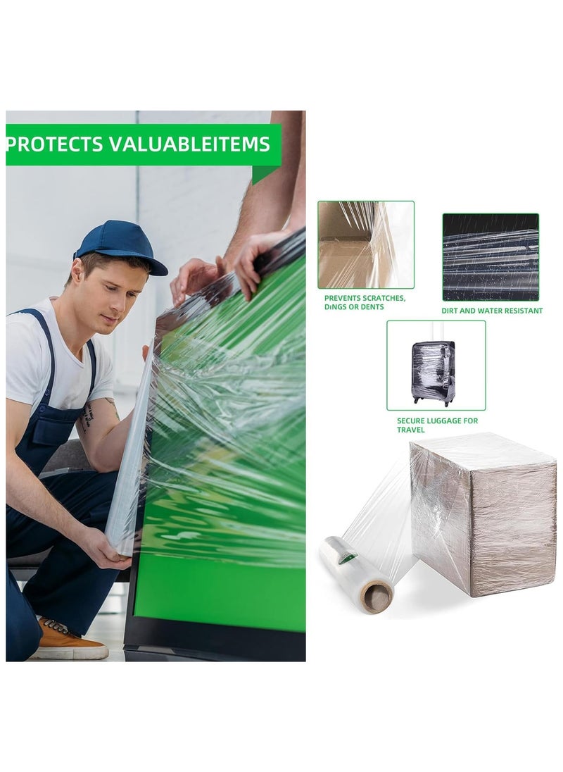 Duravel - Clear Stretch Film Multi Use Strong Pallet Wrap Cling Film Tear Resistant Water & Moisture Proof Pallet Stretch Heavy Duty Shrink Wrap Durable Self-Adhering Cling Wraparent (PACK OF-6) - Image 1