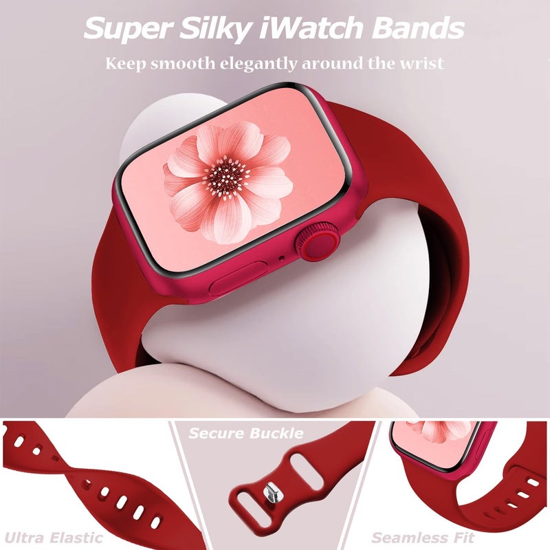 Soft Waterproof Silicone Watch Strap - Multi-Model Compatible Replacement Strap for Apple Watch Series SE Ultra, Fit Wrists 5.1" To 7.9", 2 Size Options, Personalized Colors, Gift For All Occasions - Image 3