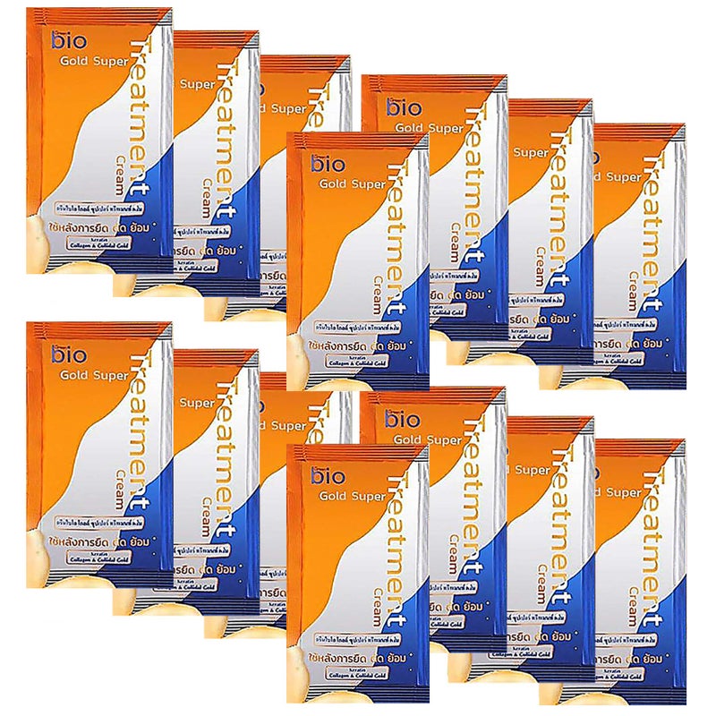 GreenBio 14pcs Extra Deep Repair Gold Keratin Hair Treatment Mask Conditioner Moisture For Extremely Dry Damaged Hair & Split Ends Bleach Hair Color Treated Shiny Smooth Beautiful Hair New Formula - Image 1