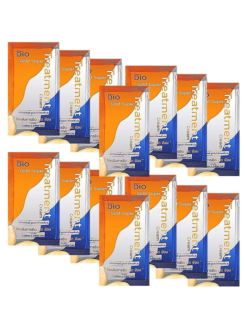 GreenBio 14pcs Extra Deep Repair Gold Keratin Hair Treatment Mask Conditioner Moisture For Extremely Dry Damaged Hair & Split Ends Bleach Hair Color Treated Shiny Smooth Beautiful Hair New Formula  - Image 1