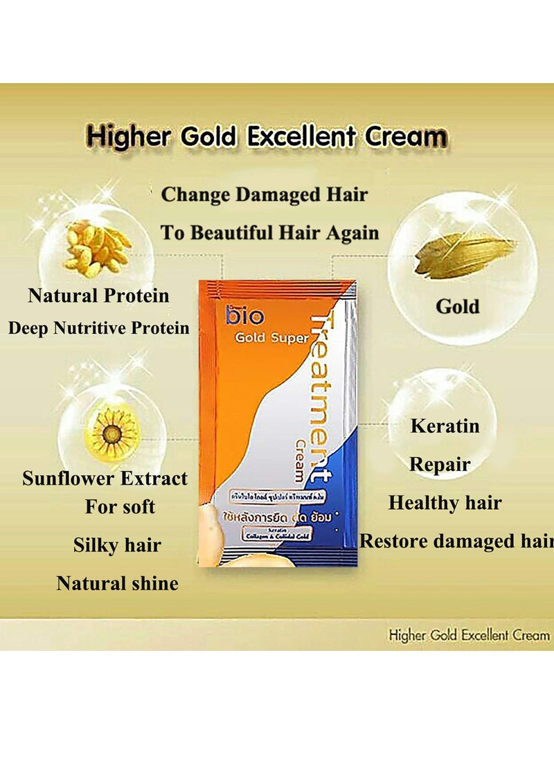 GreenBio 14pcs Extra Deep Repair Gold Keratin Hair Treatment Mask Conditioner Moisture For Extremely Dry Damaged Hair & Split Ends Bleach Hair Color Treated Shiny Smooth Beautiful Hair New Formula  - Image 3