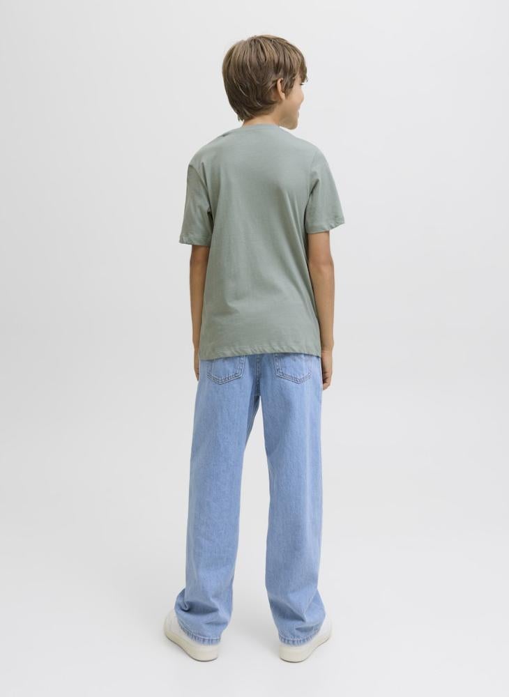 Jack & Jones Junior Kids Jjhayato Crew Neck T-Shirt - Image 2