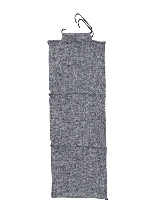 Household Essentials 3 Shelf Hanging Closet Organizer, Hanging Shelf with Hooks, Poly Linen and PEVA Shelving - Image 4