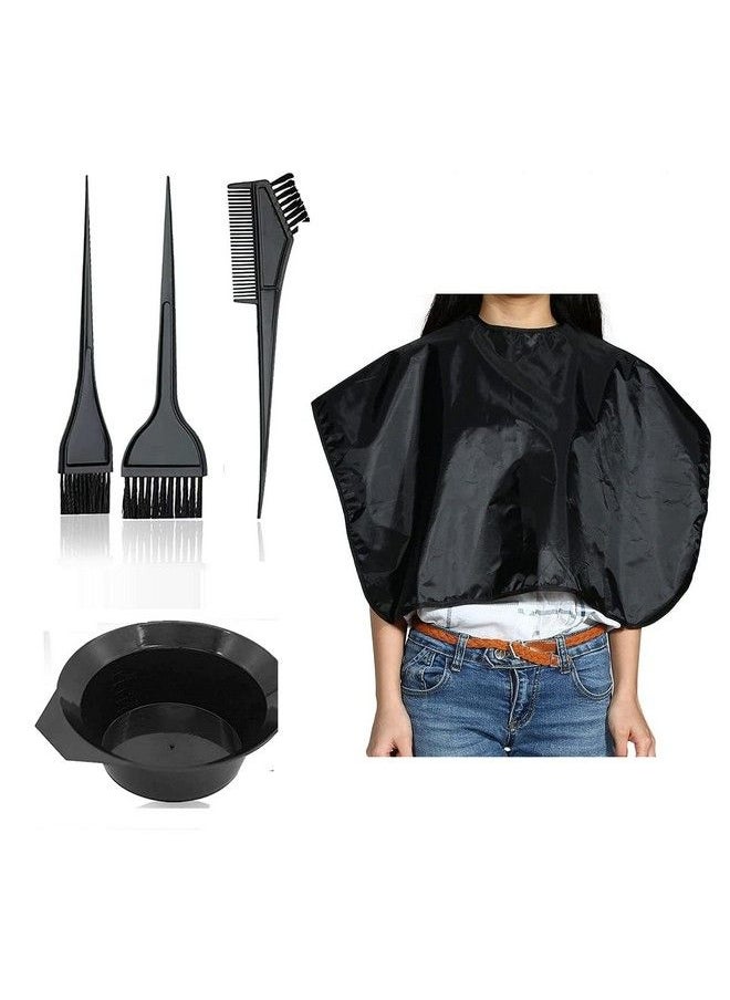 Sweetpea - 5 Pcs Hair Dye Coloring Kit Hair Coloring Dyeing Bleaching Diy Salon Tool Hair Dye Bowl/3 X Dye Brush/Half Cape Hair Dye Kit (Black) - Image 1