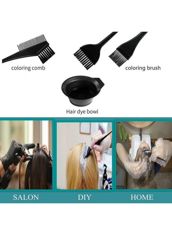 Sweetpea - 5 Pcs Hair Dye Coloring Kit Hair Coloring Dyeing Bleaching Diy Salon Tool Hair Dye Bowl/3 X Dye Brush/Half Cape Hair Dye Kit (Black) - Image 1