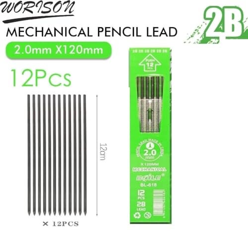 worison 3pc Multicolored 2B Mechanical Pencil Set with 2.0mm Tip – Includes 12 Black and 12 Multicolor Leads in Portable Storage Case for Writing, Drawing, Coloring, and Creative Work - Image 2