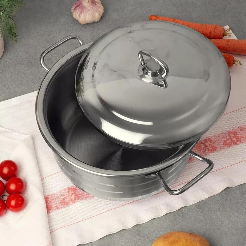 sahaba Stainless Steel Stock Pot, Encapsulated Induction Ready Cooking Pot with Lid, Oven Safe, Dishwasher Safe Premium Stainless steel 18/10 Soup bonera Casserole (18 Cm (2.5L)) - Image 4