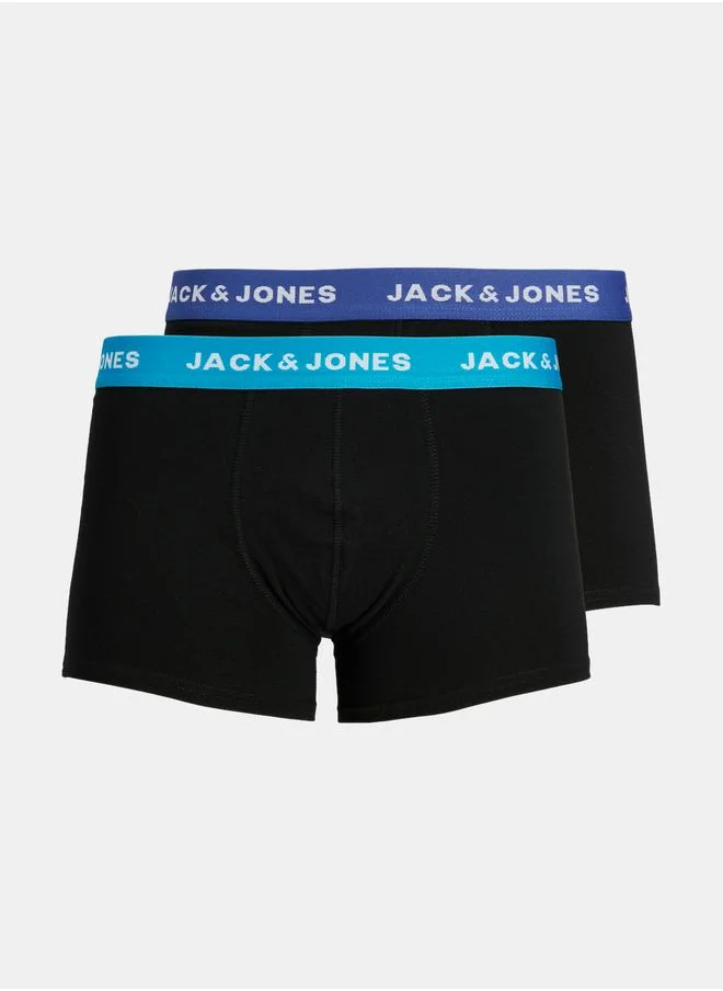 جاك اند جونز Pack of 2 - Rich Logo Detail Trunks