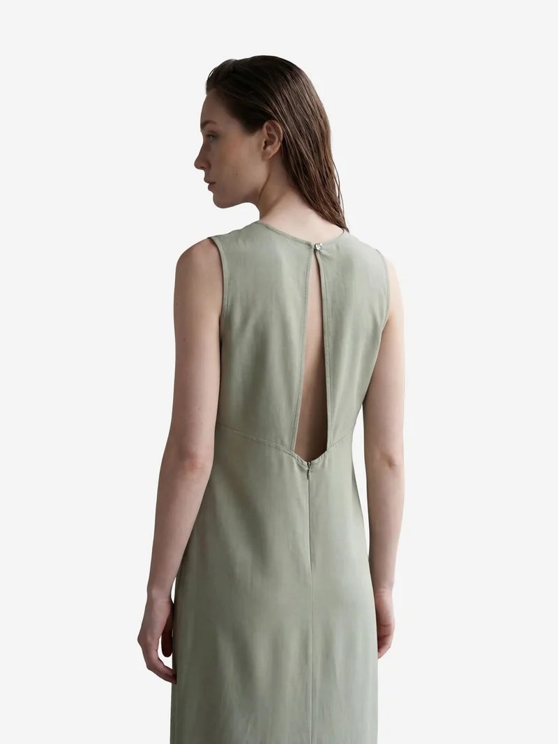 MY FASHION Sage Green MY FASHION Back Detailed Midi Dress for Women | Best Price UAE