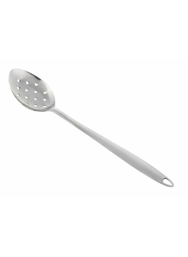 OFXDD Stainless Steel Slotted Serving Spoon - Long Handle Perforated Metal Spoon - Large Metal Cooking Spoon with Holes - Image 1