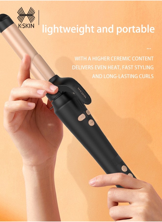 K.SKIN - 25mm Professional Curling Iron, Ceramic Clipless Design Curler, Ceramic Coating, Ionic Technology, for Perfect Frizz-Free Hair, Black - Image 1