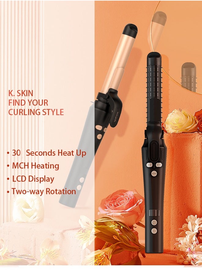 K.SKIN - 25mm Professional Curling Iron, Ceramic Clipless Design Curler, Ceramic Coating, Ionic Technology, for Perfect Frizz-Free Hair, Black - Image 1
