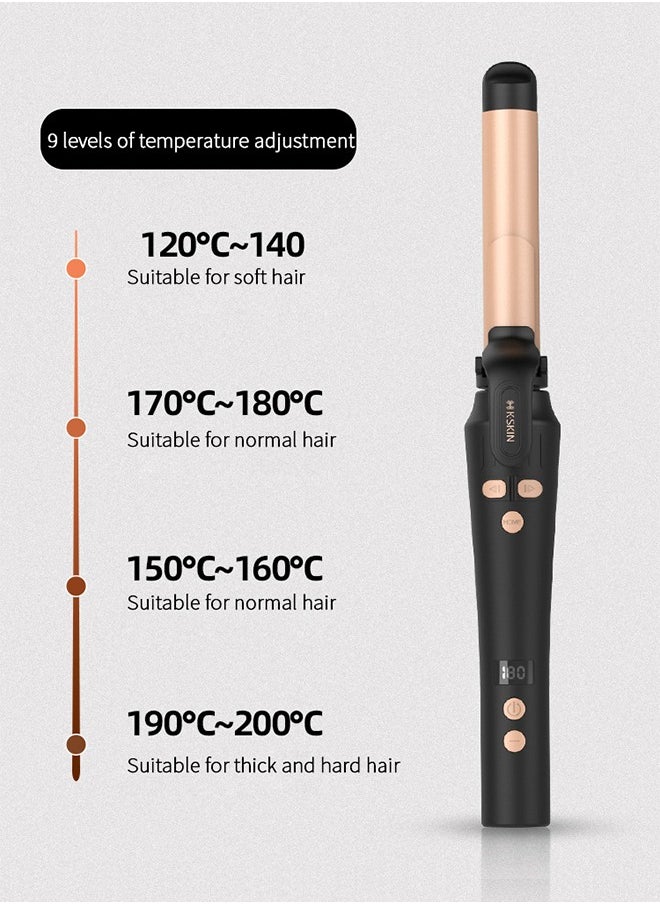 K.SKIN - 25mm Professional Curling Iron, Ceramic Clipless Design Curler, Ceramic Coating, Ionic Technology, for Perfect Frizz-Free Hair, Black - Image 1