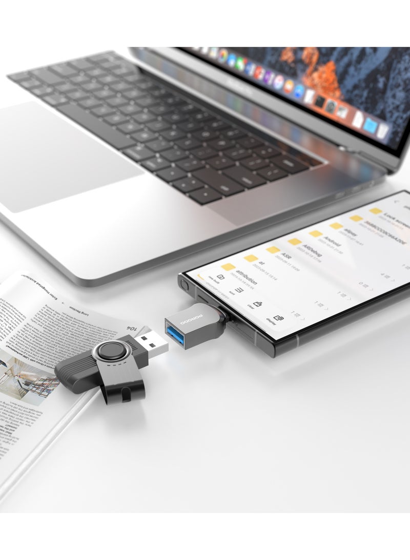 بورودو محول OTG محول USB-C / سبائك الزنك / أجهزة USB-C مع دعم OTG - فضي - Image 2