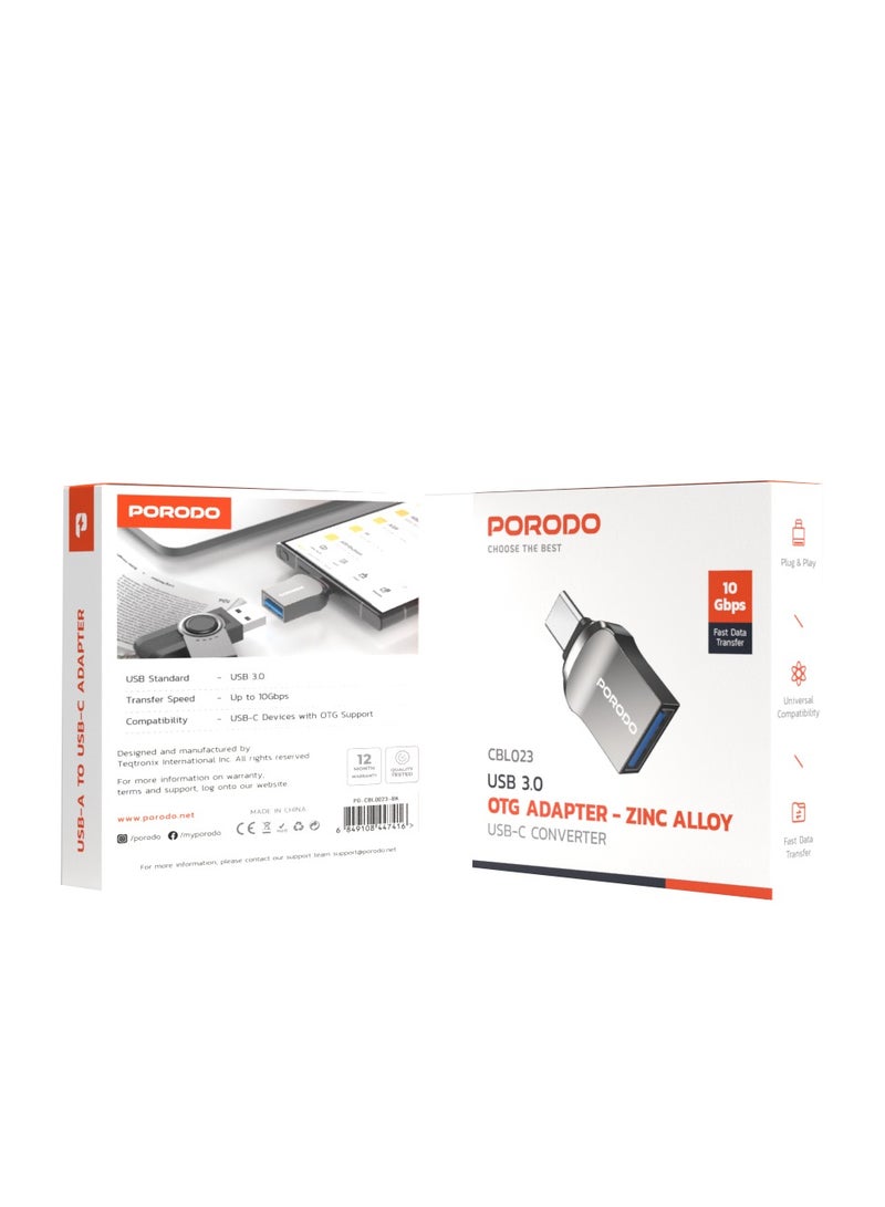 بورودو محول OTG محول USB-C / سبائك الزنك / أجهزة USB-C مع دعم OTG - فضي - Image 3