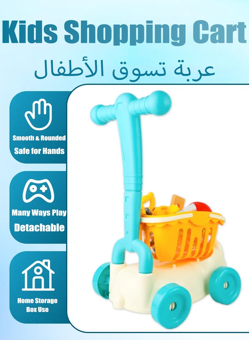 1 Set Shopping Cart for Kids Boy Toys Stroller Toys Kids Shopping Cart Infant Toys Toddler Toys Go Cart Shopping Cart Toy Kid Stroller Pram for Shopping Trolley Puzzle Baby Plastic - Image 1
