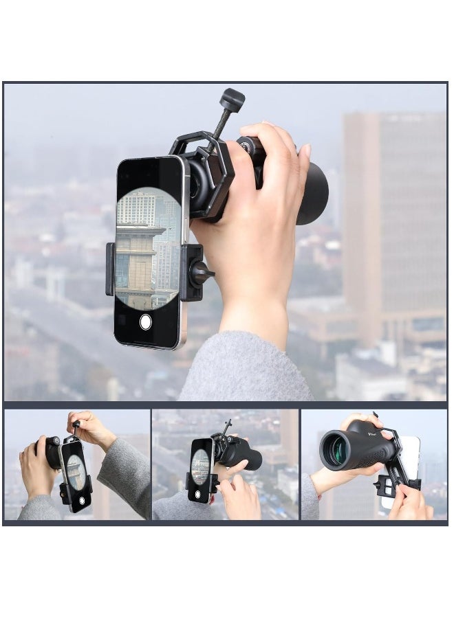 Generic - Universal Telescope Phone Mount, Quick Aligned Telescope Smart Phone Adapter Holder, Compatible with Spotting Scope, Telescope, Microscope, Monocular, Binocular, Fit All Brands of Smartphones - Image 1