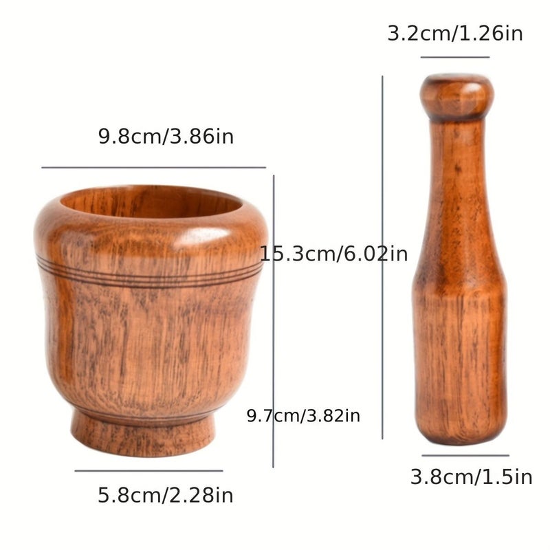 Manual Garlic Press Original Wood Masher Grinder Kitchen Tool - Image 3