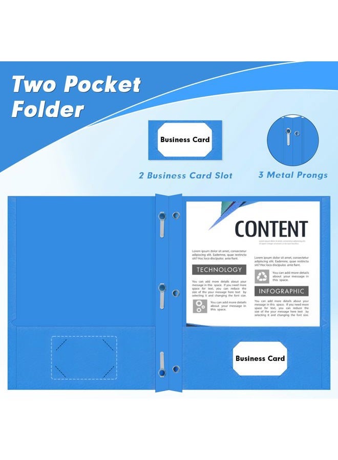 PANDRI Two Pocket Folders, 30 Pack Two Pocket Folders with Prongs, Designed for Office and Classroom, Assorted 5 Colors 2 Pocket 3 Prong Folders - Image 5