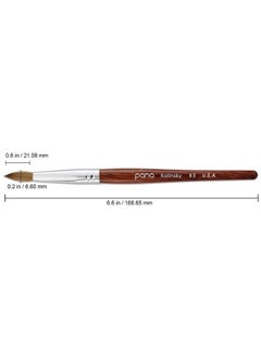 Pana Usa Acrylic Nail Brush100% Pure Kolinsky Hair Mahogany Wood Handle With Silver Ferrule Round Shaped Style (Size 8 Mahogany)  - Image 3