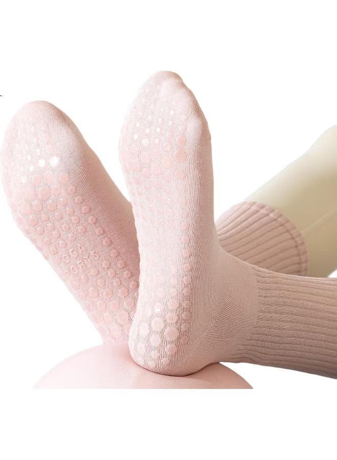 Liberal Free-Style Yoga Socks For Women, Non-Slip Shock-Absorbing Mid-Calf Sports Socks, Professional Fitness Pilates Dance Seamless Anti-Pilling Long Socks - Image 1