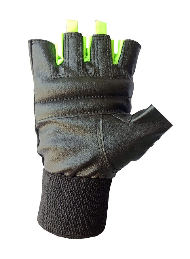 VICTORY Gym Gloves for Men & Women, Leather Weight Lifting Gloves for Gym Workout, Training and Exercise with Pullers, Sport Glove, Fitness Gloves, Hand Gloves - Free Size, Green - Image 5