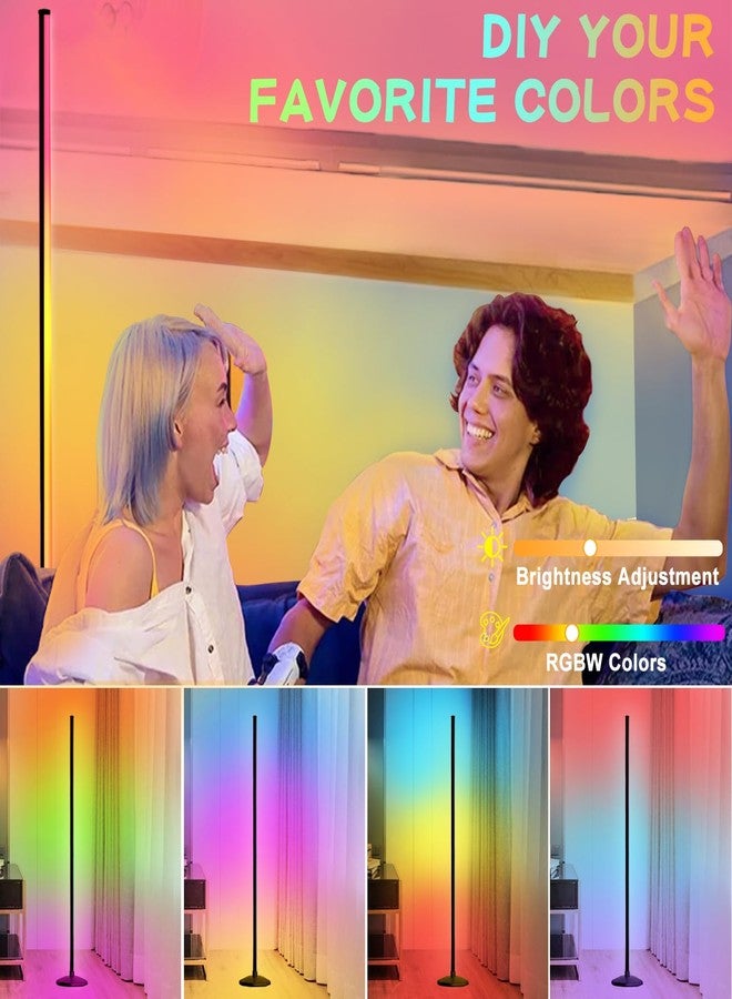 كينغسوم مصباح أرضي بزاوية LED من KingSom، مصباح أرضي RGB قابل للدوران 360 درجة مع تحكم عبر تطبيق وجهاز تحكم عن بعد، 16 مليون لون وأكثر من 398 وضعًا، مزامنة الموسيقى والوقت، مصباح أرضي LED لغرفة النوم - Image 2