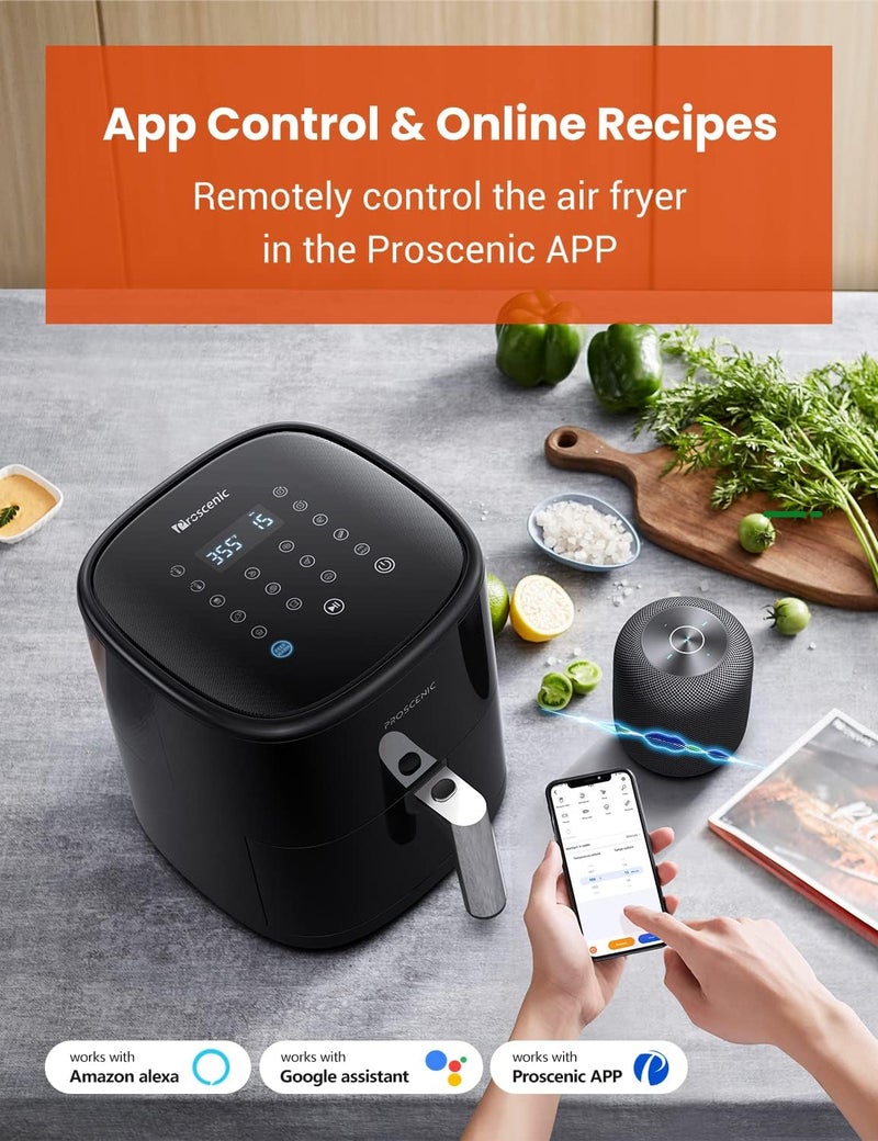 Proscenic T22 Air Fryer, Smart Air Fryer 5L with 13 Presets & Shake Reminder, LED Touch Screen, Compatible with APP & Alexa, 100+ Online Recipes, Low-Noise, Non-Stick Basket, 1500W - Image 5