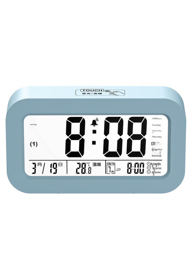 Compas Electronic Alarm Clock For Students, Children's Alarm Clock For School Season, Essential For Back To School, 801 Charging Version Blue - Image 2
