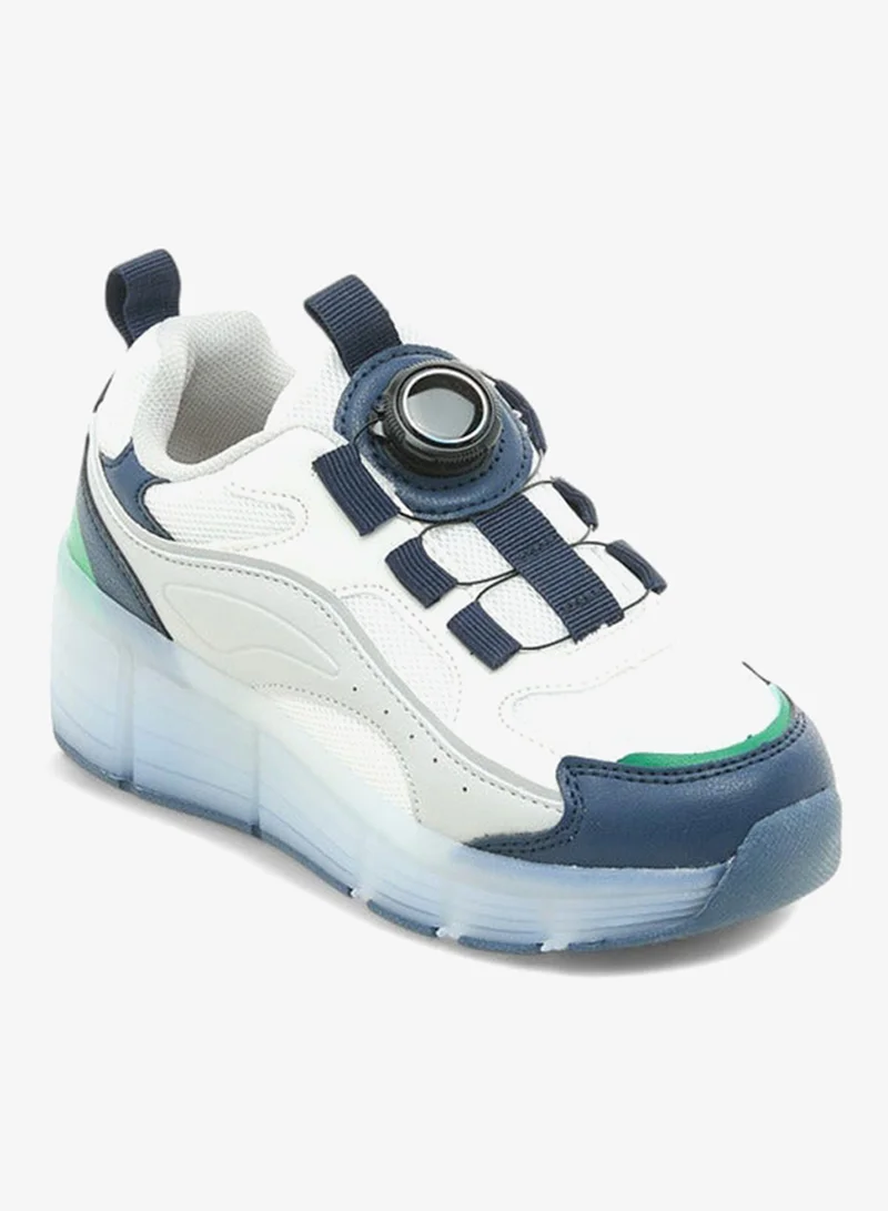 Mister Duchini Boys Panelled Sneakers with Rotating Buckle Closure