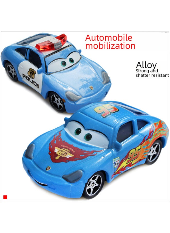 Car Story Police Car Sally Racing Couple Sally Alloy Kids Toy Car Model Gift-Color:Police Car Sally - Image 3