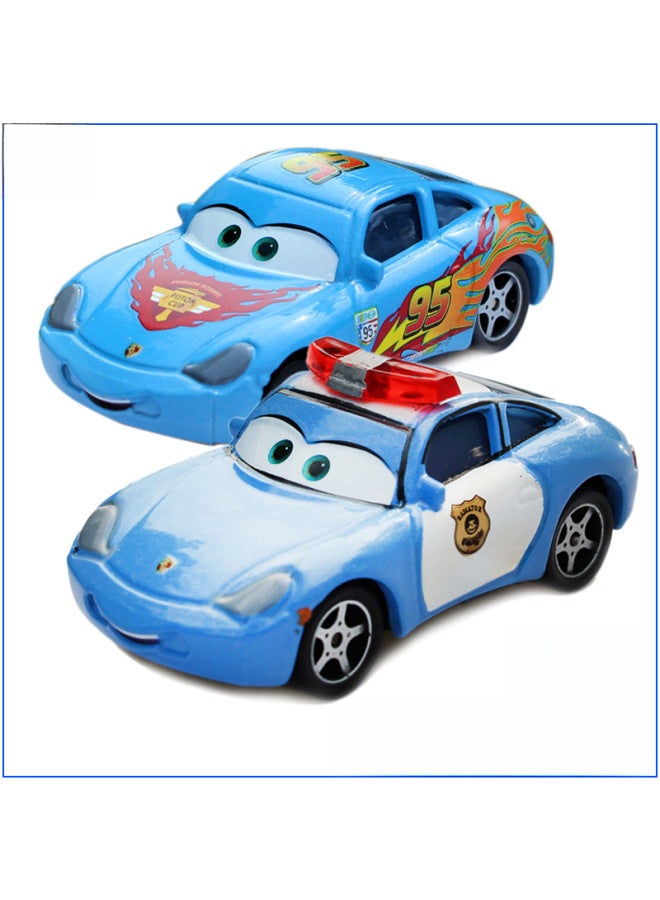 Car Story Police Car Sally Racing Couple Sally Alloy Kids Toy Car Model Gift-Color:Police Car Sally - Image 2
